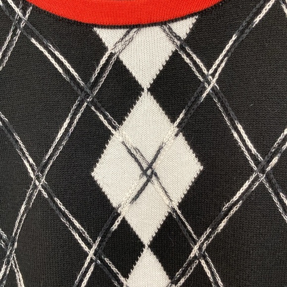 Liz & Co Argyle Scoop Neck Short Sleeve Sweater Size M/L - Picture 4 of 9